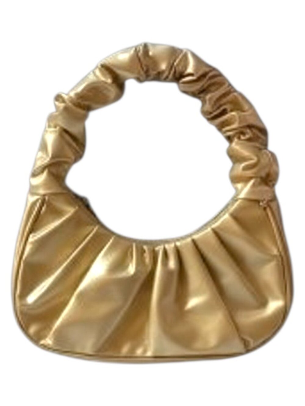 Gold Ruched Handle Shoulder Bag